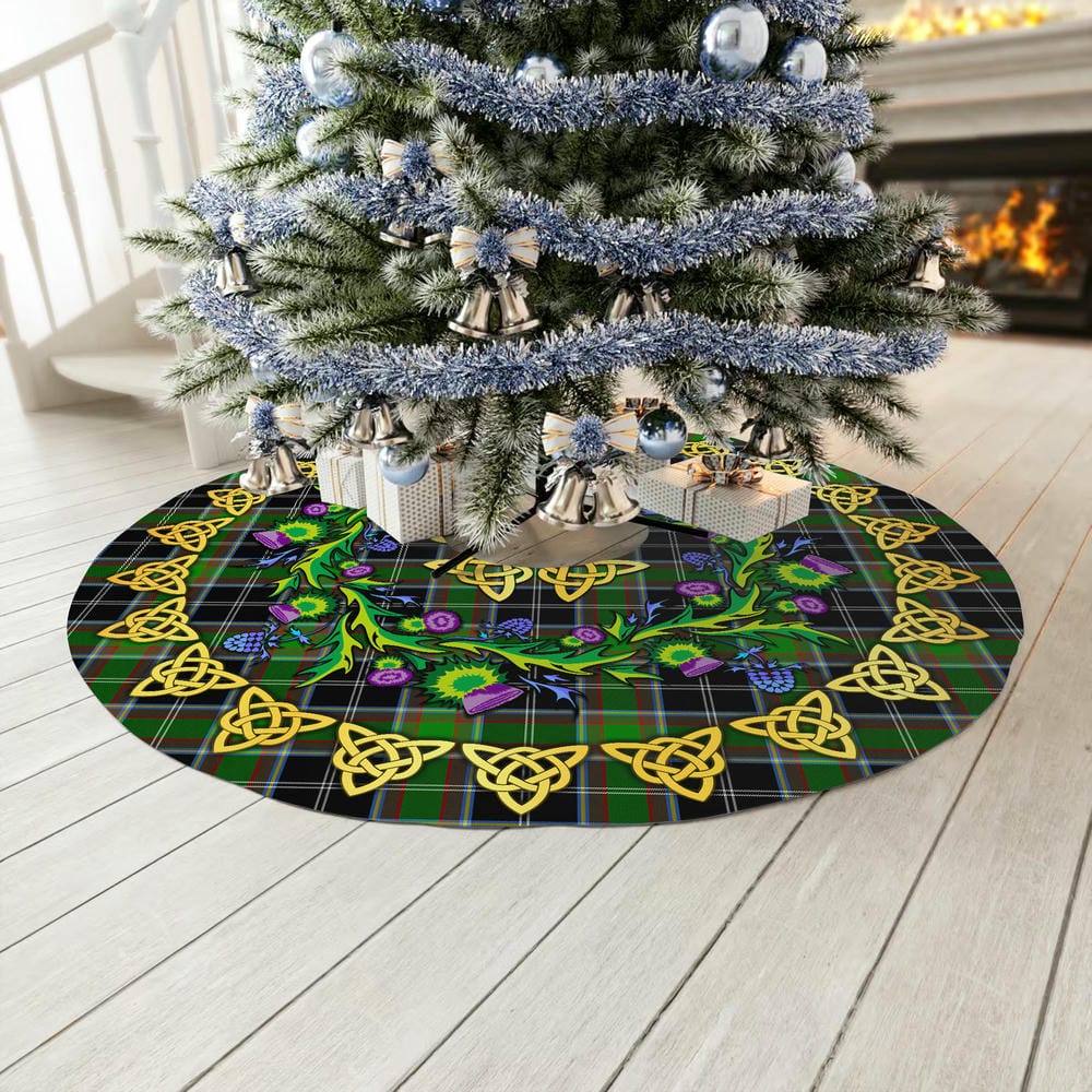 Scottish Webster Tartan Thistle Celtic Knot Christmas Tree Skirt - Image 3