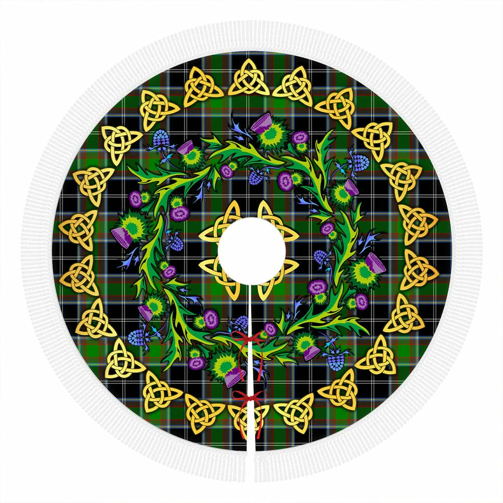 Scottish Webster Tartan Thistle Celtic Knot Christmas Tree Skirt - Image 4