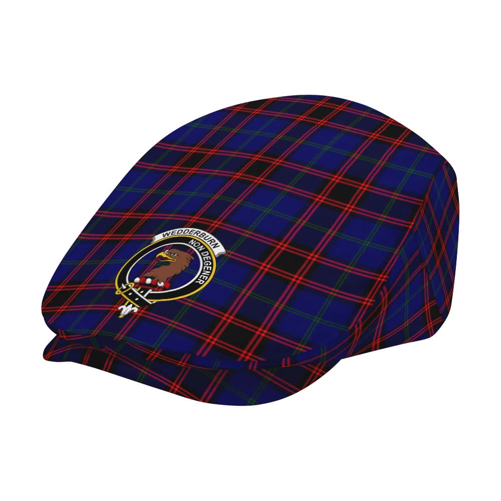 Scottish Wedderburn Clan Badge Tartan Flat Cap - Image 2