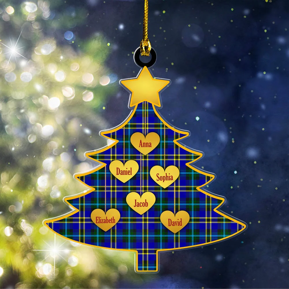Scottish Weir Modern Tartan Ornament Custom Family Christmas Tree