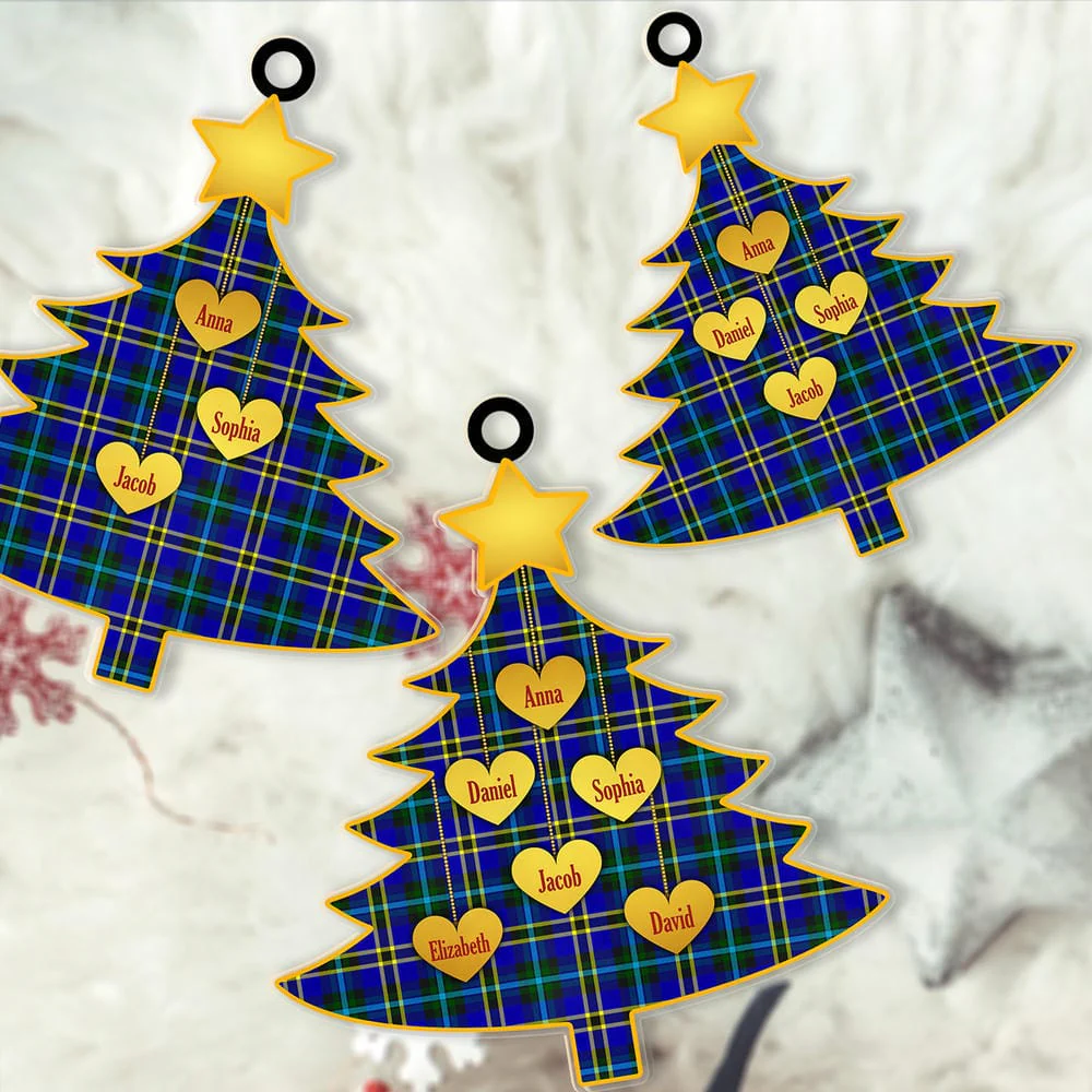 Scottish Weir Modern Tartan Ornament Custom Family Christmas Tree - Image 2