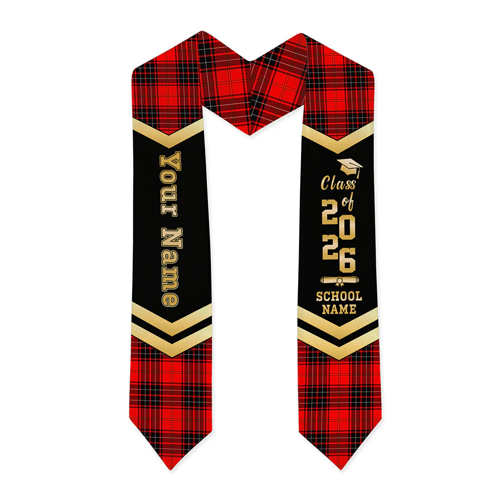Scottish Wemyss Modern Clan Badge Tartan Graduation Stole Black Gold Honor - Image 3