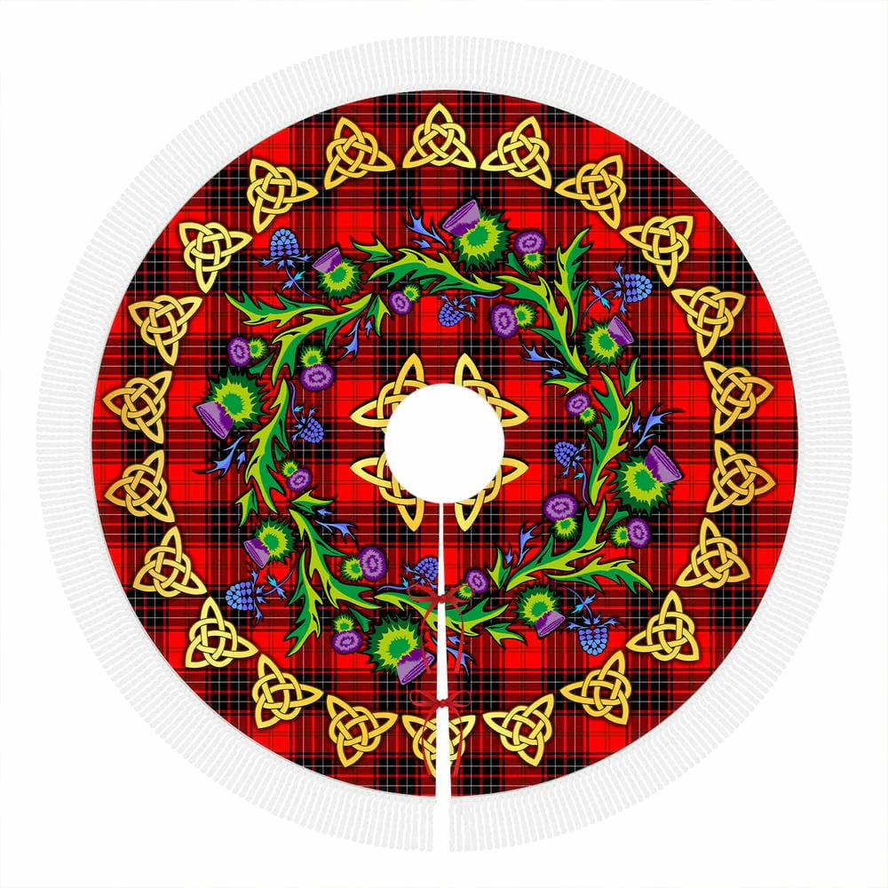 Scottish Wemyss Modern Tartan Thistle Celtic Knot Christmas Tree Skirt - Image 4