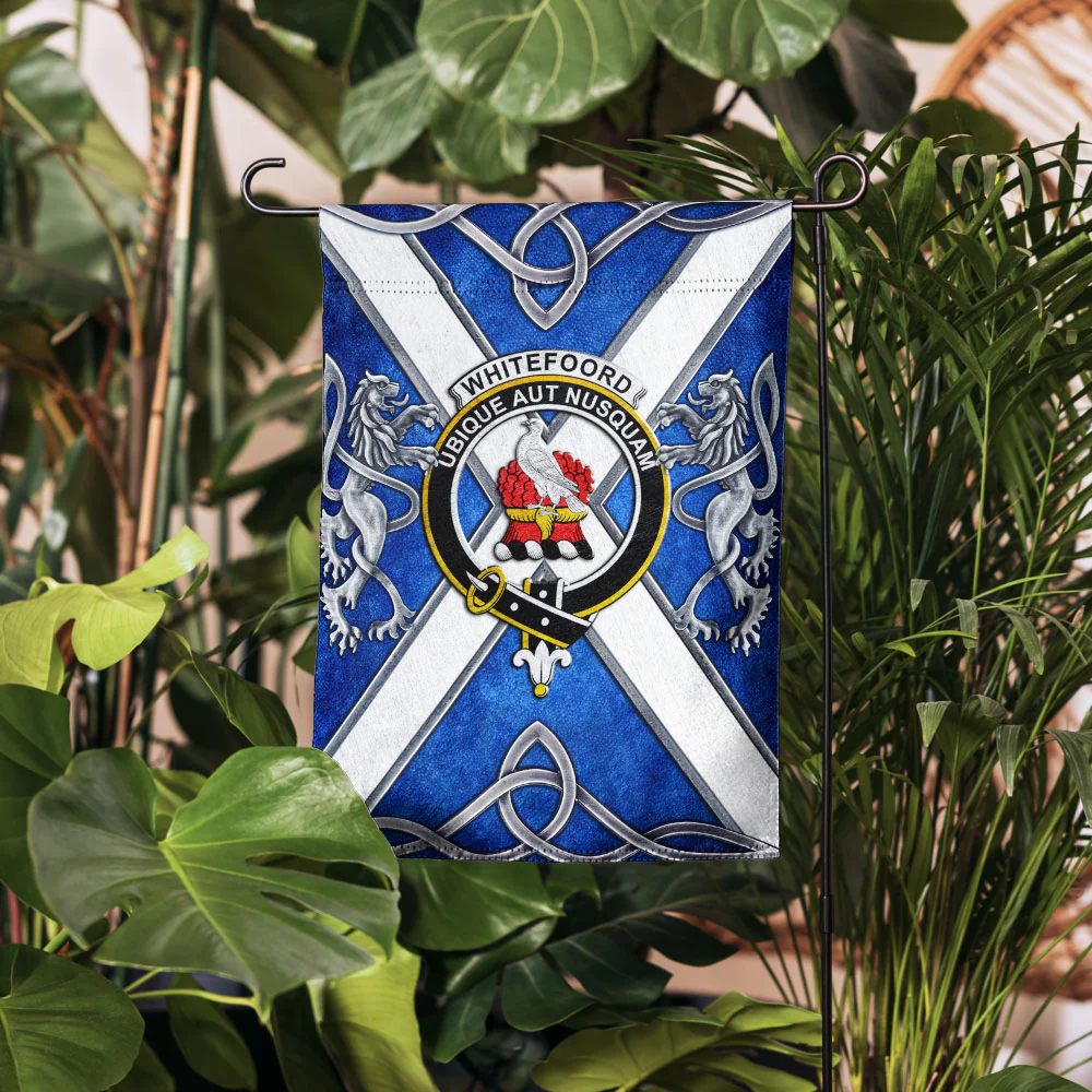 Scottish Whitefoord Clan Badge Garden Flag Silver Rampant Lion Emblem - Image 4