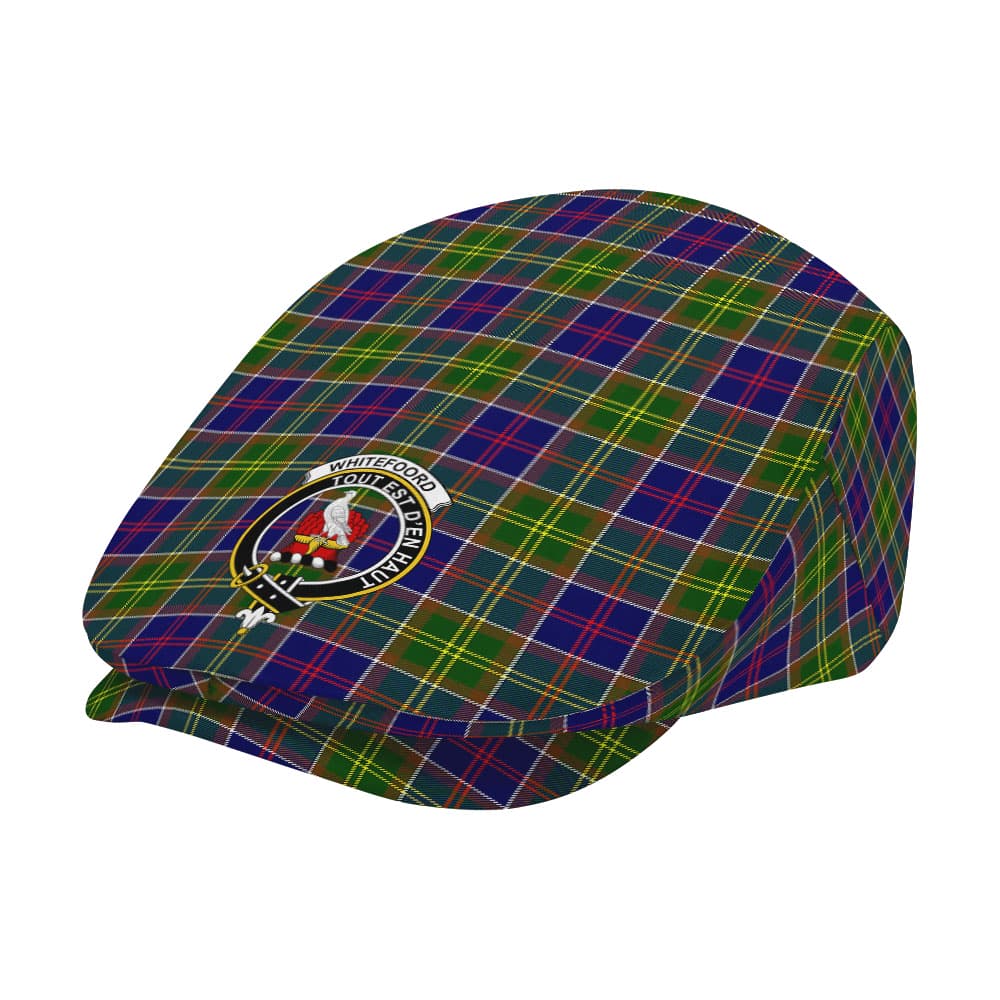 Scottish Whiteford Clan Badge Tartan Flat Cap - Image 2