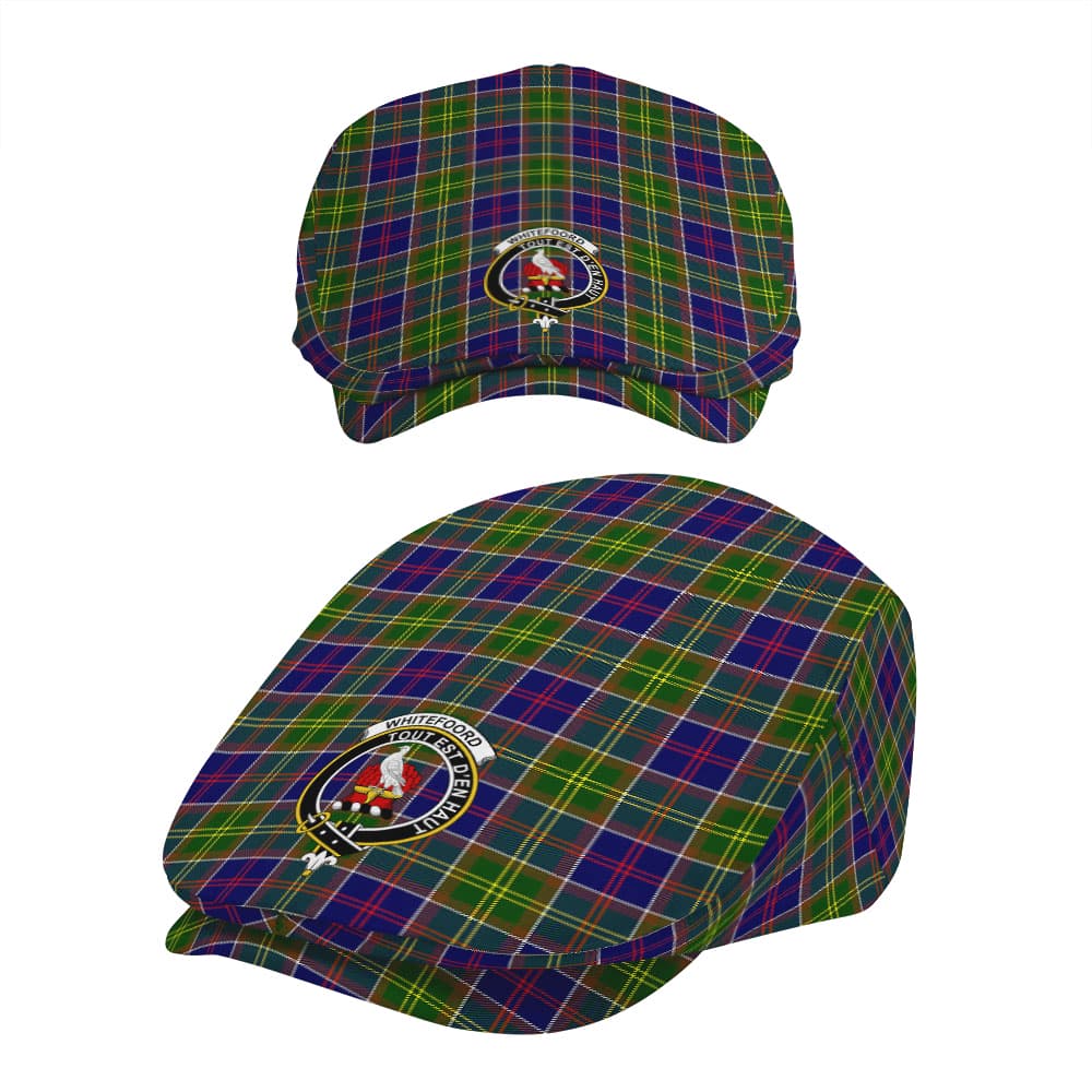 Scottish Whiteford Clan Badge Tartan Flat Cap - Image 5