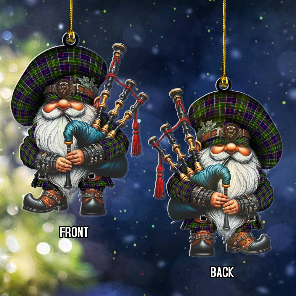 Scottish Whitelaw Clan Badge Tartan Bagpiper Gnome Ornament - Image 2