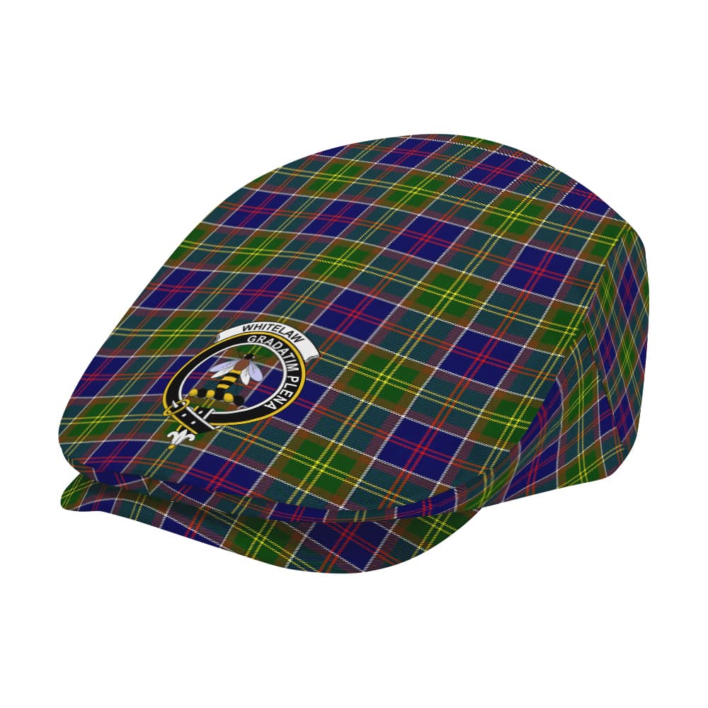 Scottish Whitelaw Clan Badge Tartan Flat Cap - Image 2