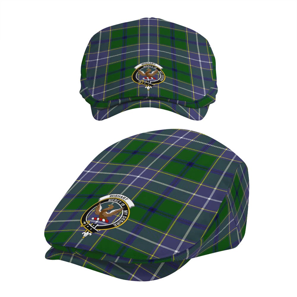 Scottish Wishart Clan Badge Tartan Flat Cap - Image 5