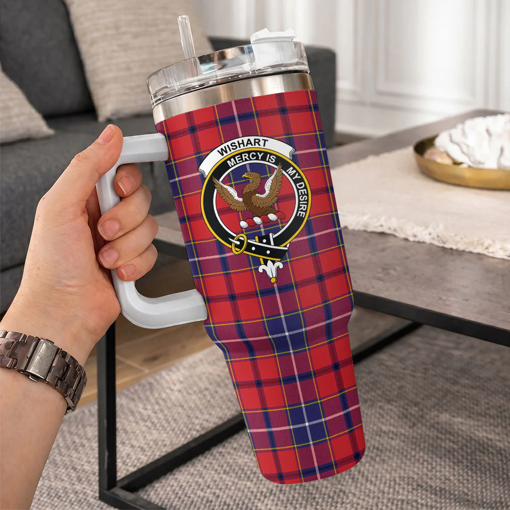 Scottish Wishart Dress Clan Badge Tartan 40oz Tumbler - Image 10