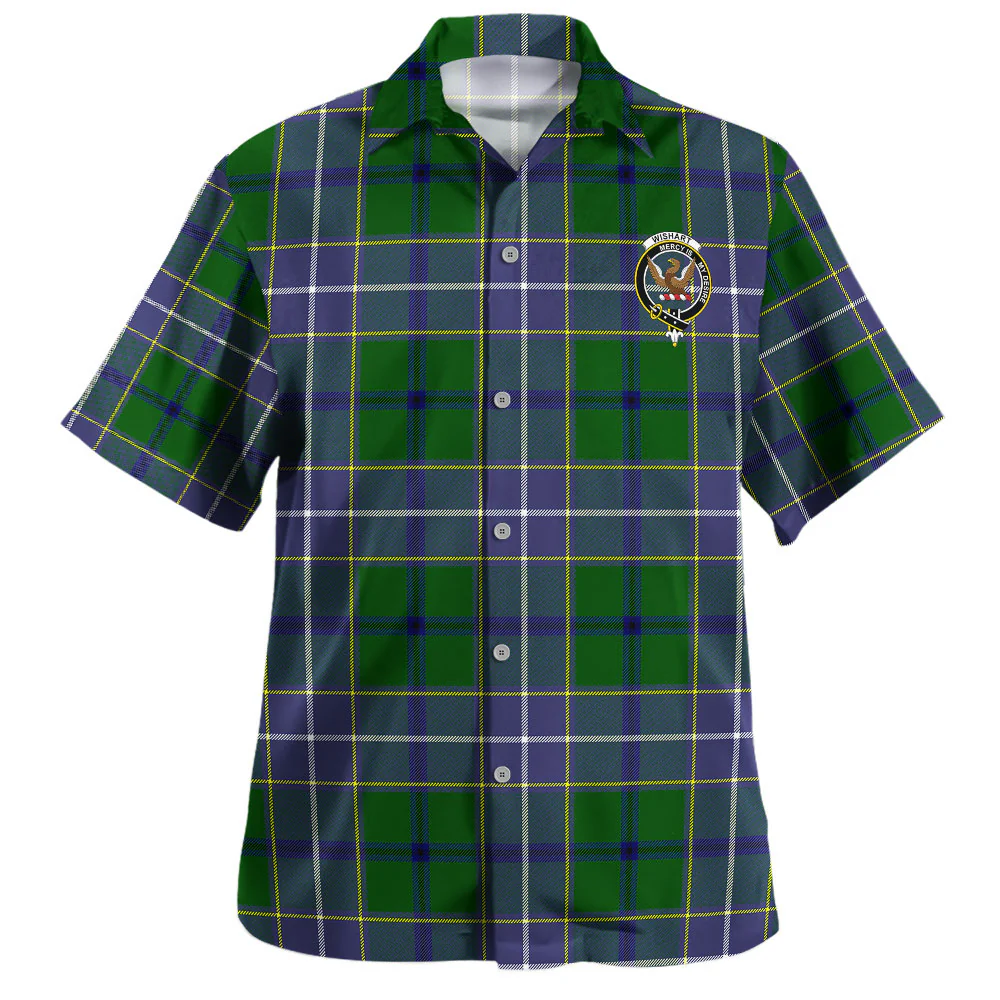 Scottish Wishart Hunting Modern Clan Badge Tartan Hawaiian Shirt - Image 2