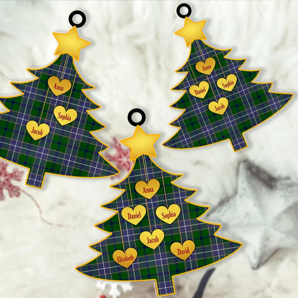 Scottish Wishart Hunting Modern Tartan Ornament Custom Family Christmas Tree - Image 2