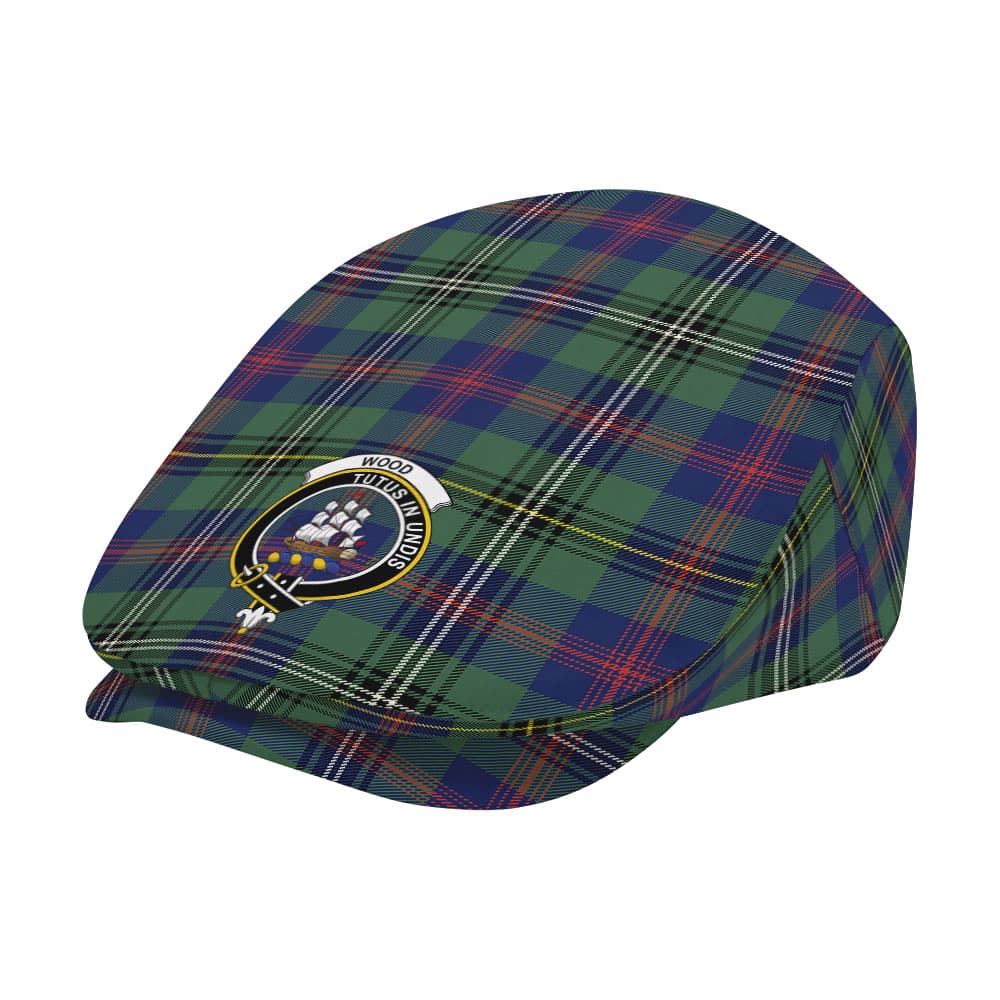 Scottish Wood Clan Badge Tartan Flat Cap - Image 2