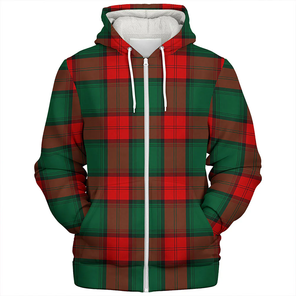 Scottish Stewart Atholl Modern Clan Badge Tartan Sherpa Hoodie