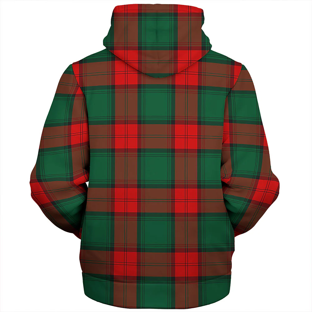 Scottish Stewart Atholl Modern Clan Badge Tartan Sherpa Hoodie - Image 2