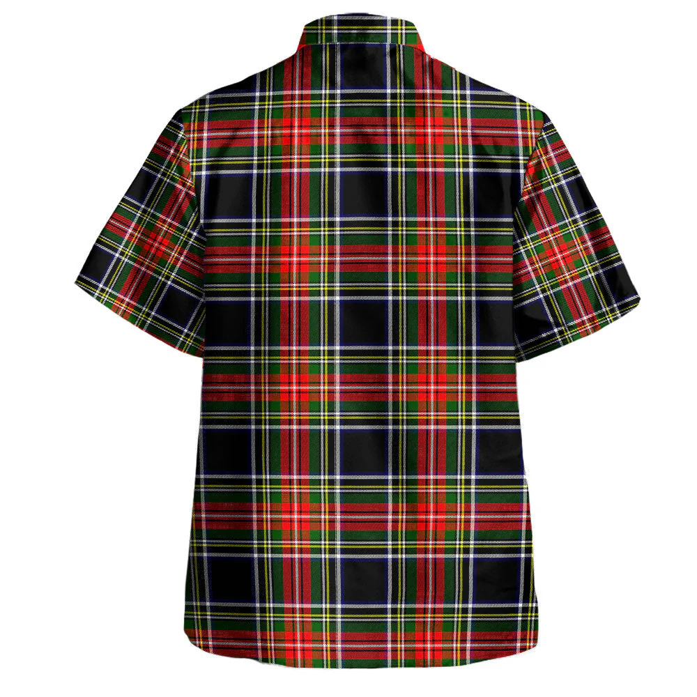 Scottish Stewart Black Clan Badge Tartan Hawaiian Shirt - Image 3