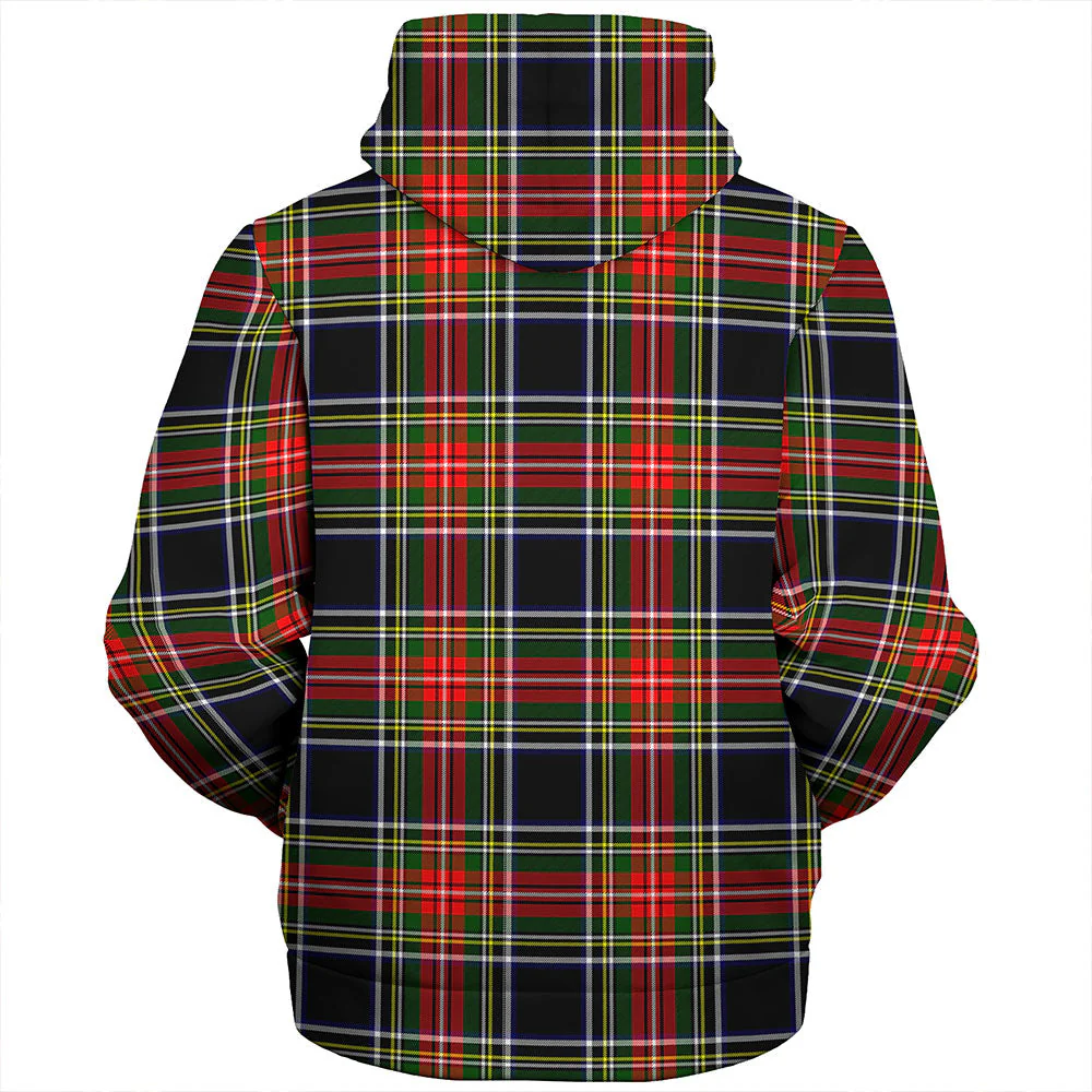 Scottish Stewart Black Clan Badge Tartan Sherpa Hoodie - Image 2
