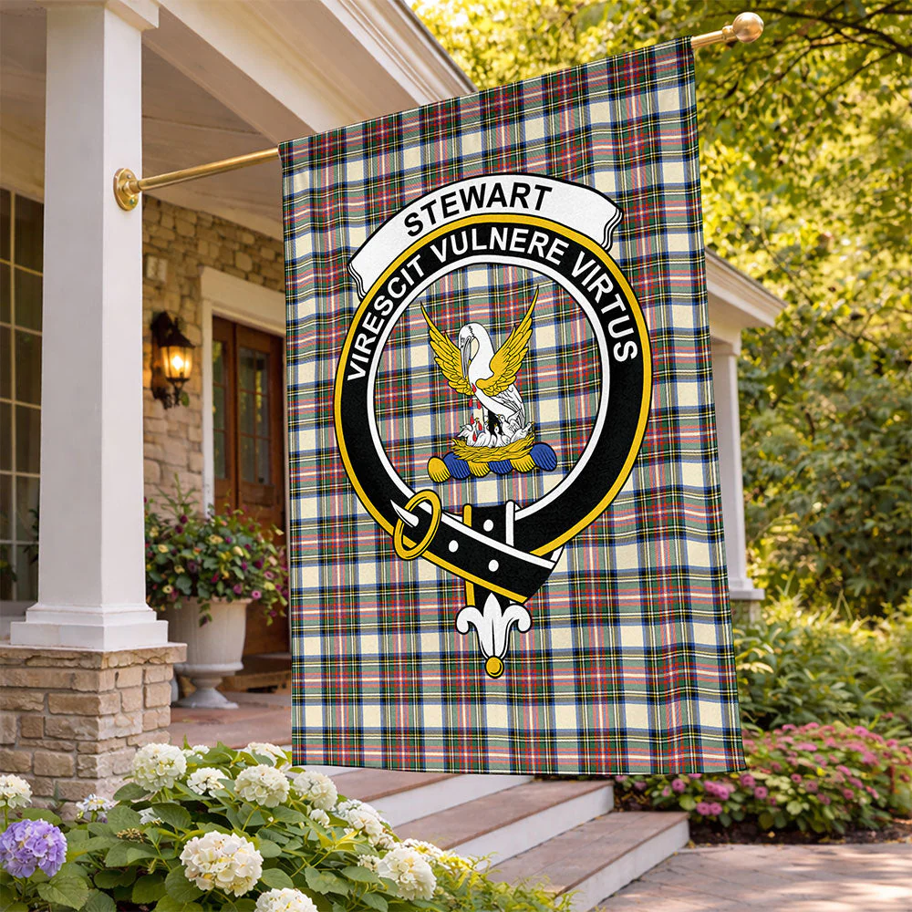 Scottish Stewart Dress Ancient Clan Badge Tartan Flag Parade Vertical Style