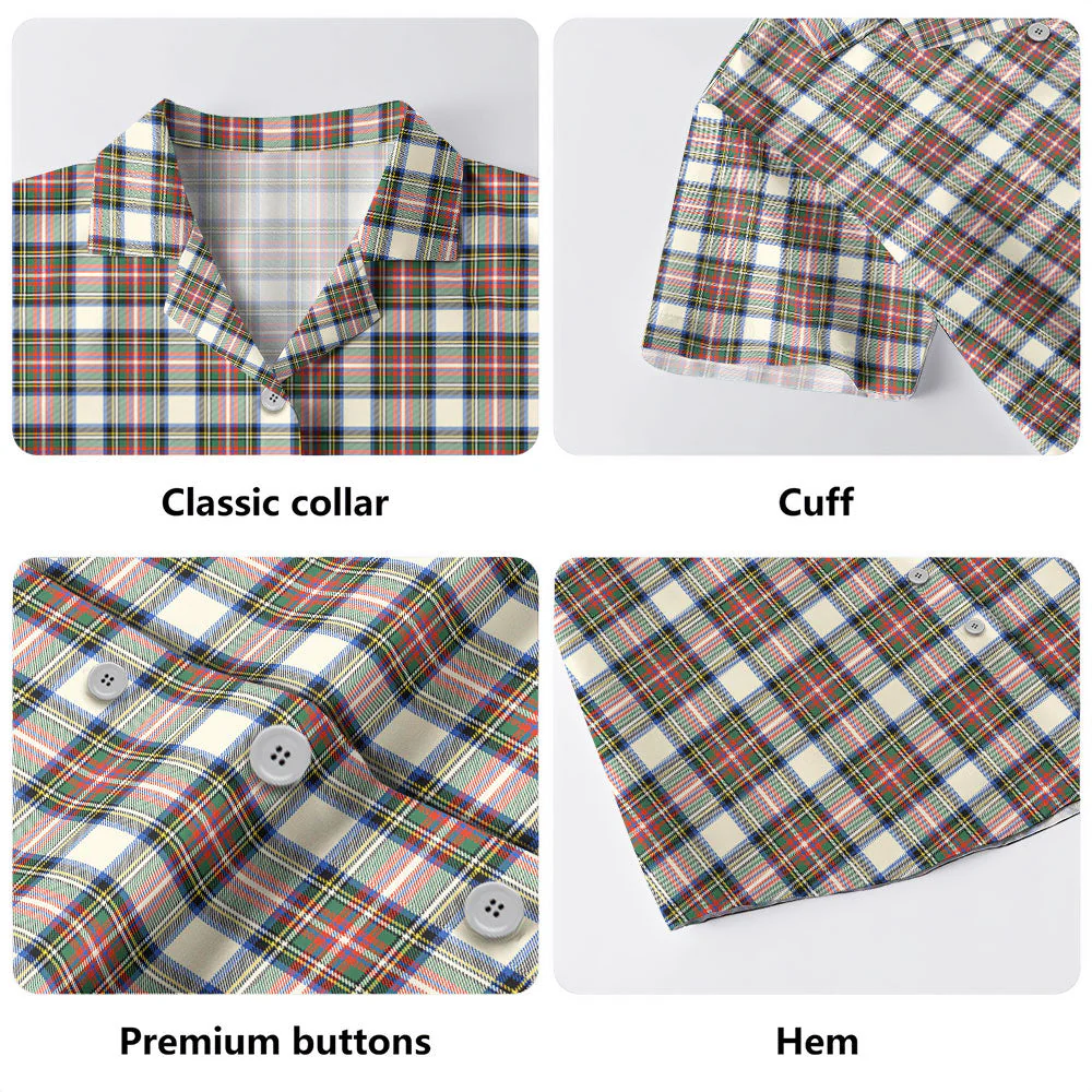 Scottish Stewart Dress Ancient Clan Badge Tartan Hawaiian Shirt - Image 4