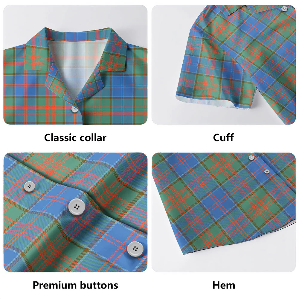 Scottish Stewart of Appin Hunting Ancient Clan Badge Tartan Hawaiian Shirt - Image 4