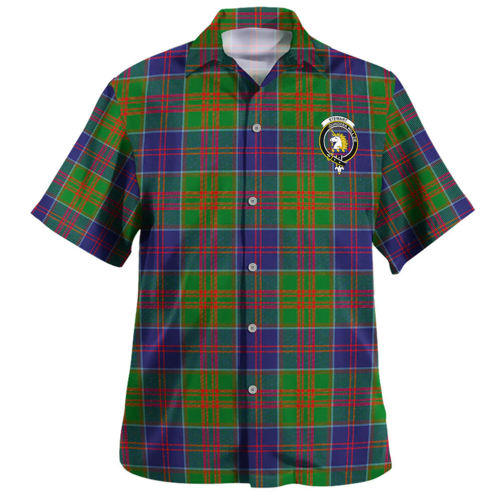 Scottish Stewart of Appin Hunting Modern Clan Badge Tartan Hawaiian Shirt - Image 2
