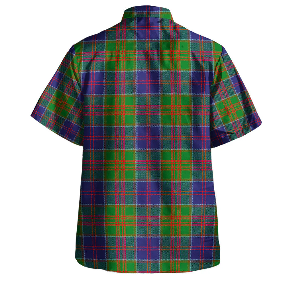 Scottish Stewart of Appin Hunting Modern Clan Badge Tartan Hawaiian Shirt - Image 3
