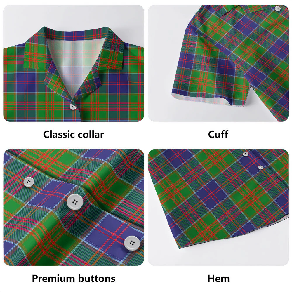 Scottish Stewart of Appin Hunting Modern Clan Badge Tartan Hawaiian Shirt - Image 4