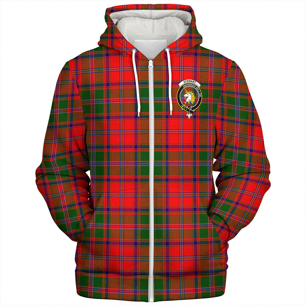 Scottish Stewart of Appin Modern Clan Badge Tartan Sherpa Hoodie - Image 3
