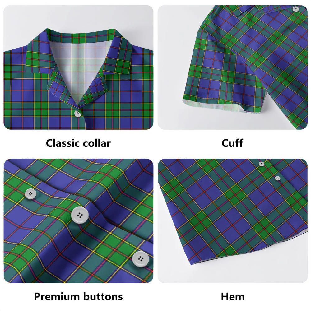 Scottish Strachan Clan Badge Tartan Hawaiian Shirt - Image 4