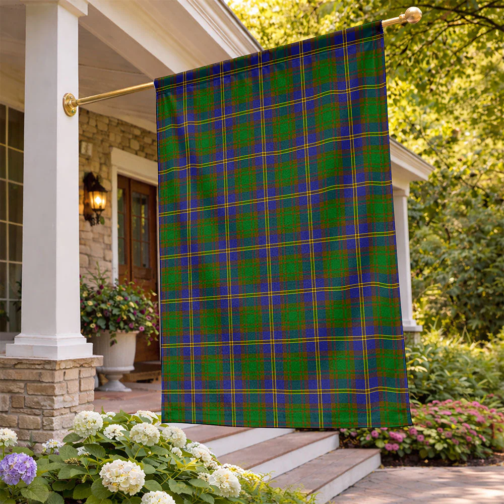 Scottish Strange of Balkaskie Clan Badge Tartan Flag Parade Vertical Style - Image 2