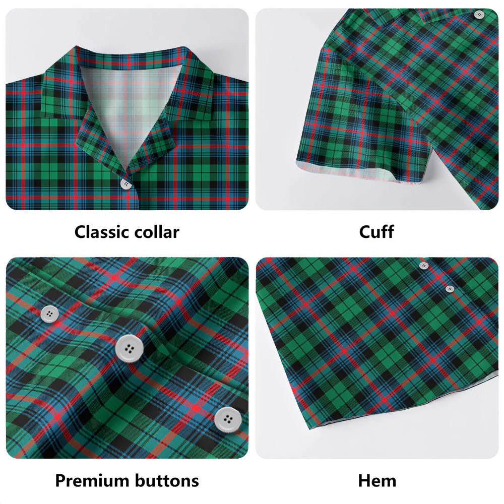 Scottish Urquhart Broad Red Ancient Clan Badge Tartan Hawaiian Shirt - Image 4