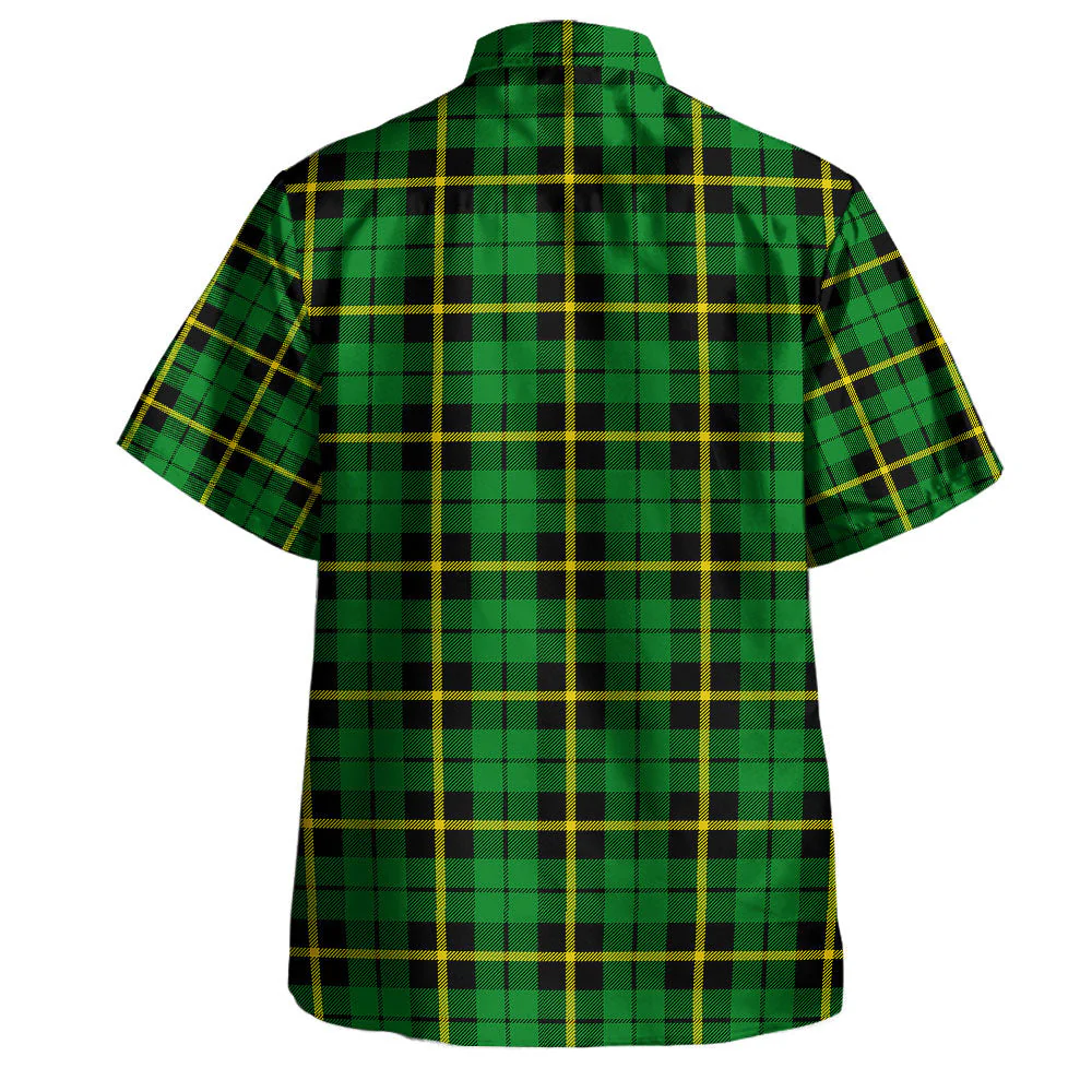 Scottish Wallace Hunting - Green Clan Badge Tartan Hawaiian Shirt - Image 3
